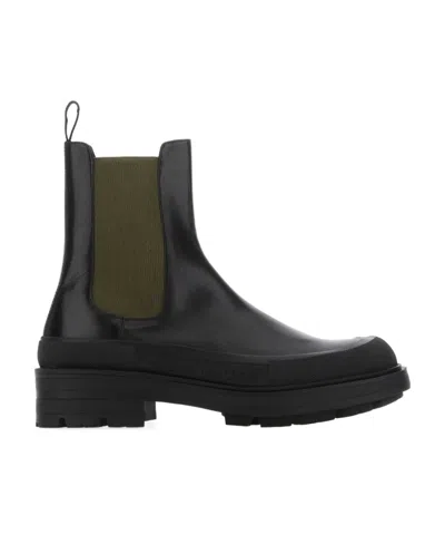Alexander Mcqueen Leather Chelsea Boots In Black