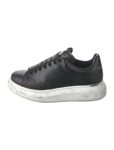 Pre-owned Alexander Mcqueen Leather Chunky Sneakers In Black