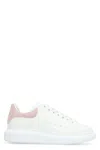 Alexander Mcqueen White Low Top Sneakers With Contrasting Heel With Logo Lettering In Leather Woman In Multi