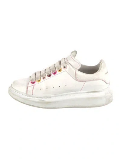 Pre-owned Alexander Mcqueen Leather Chunky Sneakers In White