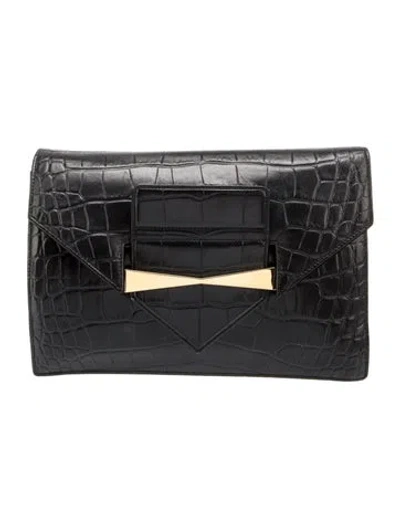Pre-owned Alexander Mcqueen Leather Clutch In Black