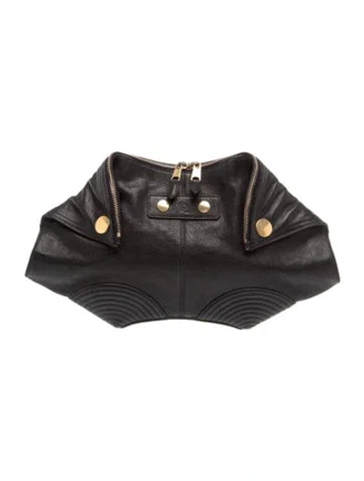 Pre-owned Alexander Mcqueen Leather Clutch In Black