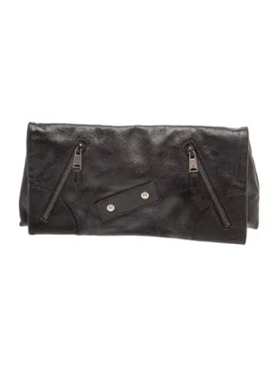 Pre-owned Alexander Mcqueen Leather Clutch In Black