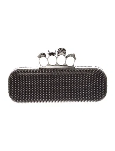 Pre-owned Alexander Mcqueen Leather Clutch In Black