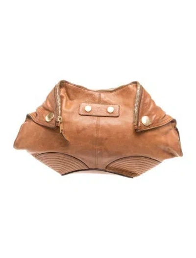 Pre-owned Alexander Mcqueen Leather Clutch In Brown