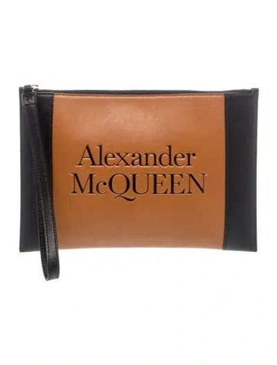 Pre-owned Alexander Mcqueen Leather Clutch In Brown