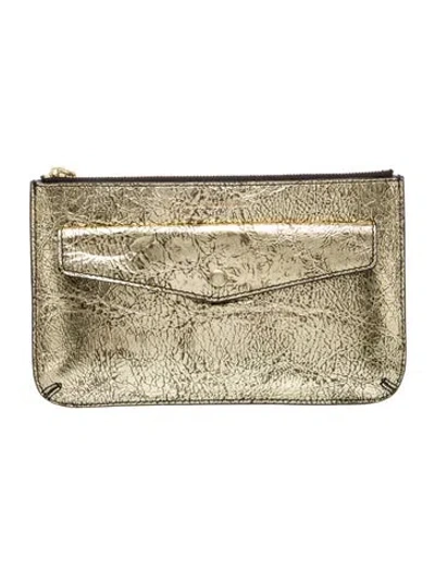 Pre-owned Alexander Mcqueen Leather Clutch In Gold