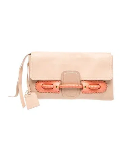 Pre-owned Alexander Mcqueen Leather Clutch In Neutral