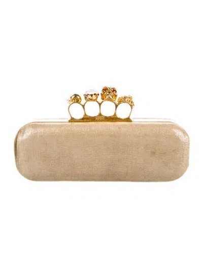 Pre-owned Alexander Mcqueen Leather Clutch In Neutral