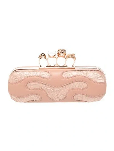 Pre-owned Alexander Mcqueen Leather Clutch In Pink