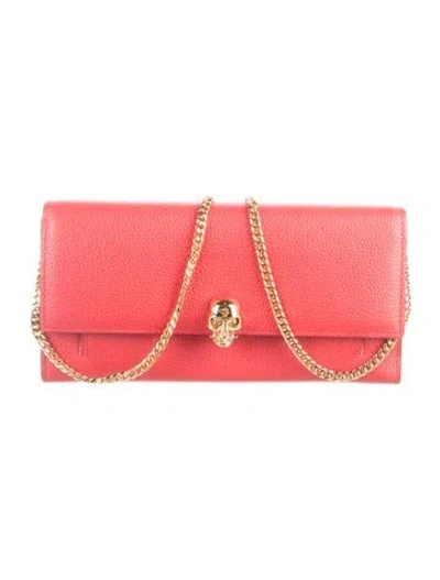 Pre-owned Alexander Mcqueen Leather Clutch In Red