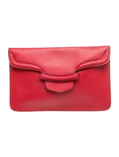 Pre-owned Alexander Mcqueen Leather Clutch In Red