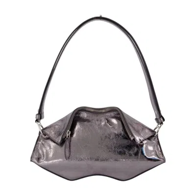 Alexander Mcqueen Leather Clutch  Silver