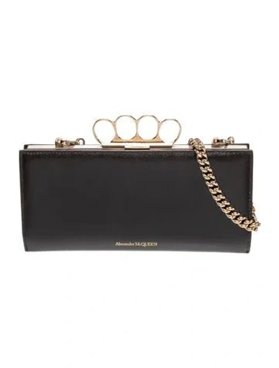 Pre-owned Alexander Mcqueen Leather Clutch W/ Tags In Black