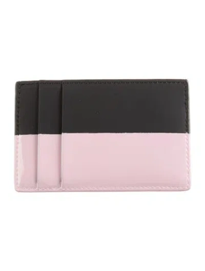Pre-owned Alexander Mcqueen Leather Colorblock Pattern Card Holder In Pink