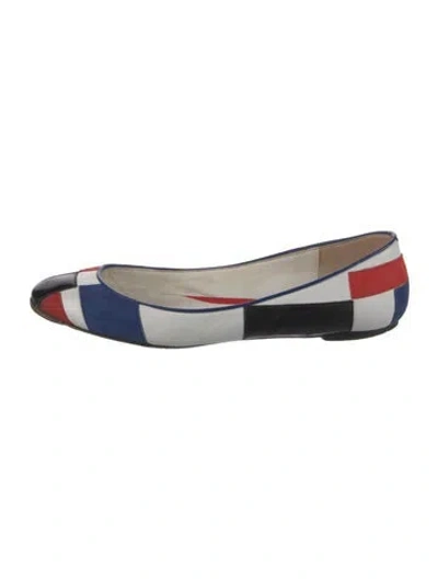 Pre-owned Alexander Mcqueen Leather Colorblock Pattern Flats In Multi