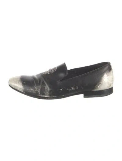 Pre-owned Alexander Mcqueen Leather Colorblock Pattern Loafers In Black