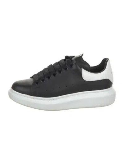 Pre-owned Alexander Mcqueen Leather Colorblock Pattern Sneakers In Black