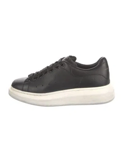 Pre-owned Alexander Mcqueen Leather Colorblock Pattern Sneakers In Black
