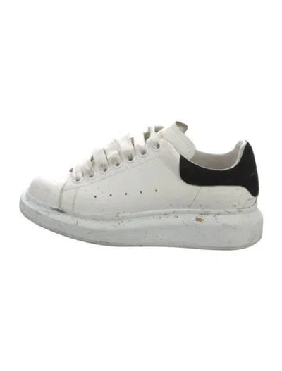 Pre-owned Alexander Mcqueen Leather Colorblock Pattern Sneakers In White