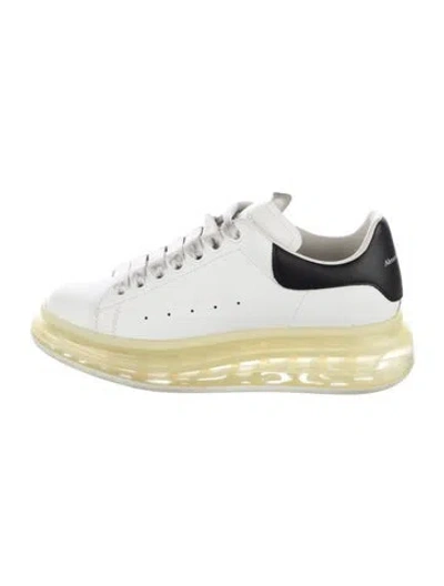 Pre-owned Alexander Mcqueen Leather Colorblock Pattern Sneakers In White