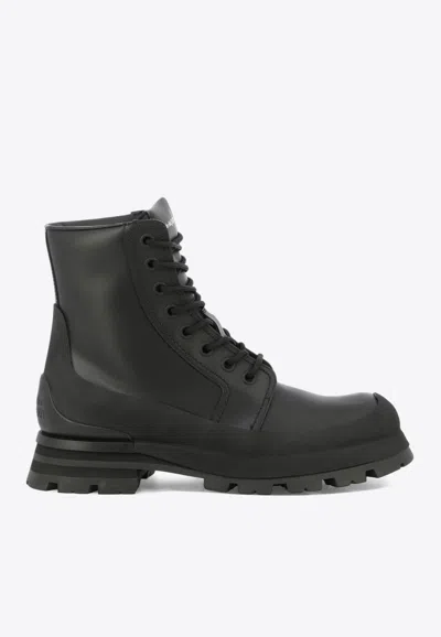 ALEXANDER MCQUEEN LEATHER COMBAT BOOTS
