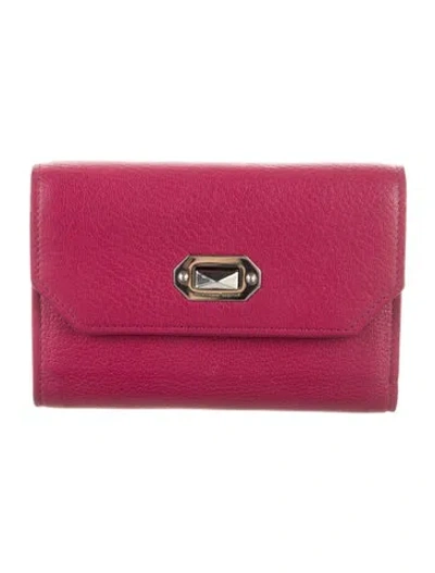 Pre-owned Alexander Mcqueen Leather Continental Wallet In Burgundy