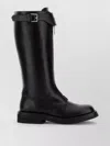Alexander Mcqueen Countryside Zip-detailed Buckle Knee Boots In Black