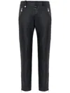 ALEXANDER MCQUEEN LEATHER CROPPED SLIM-FIT TROUSERS