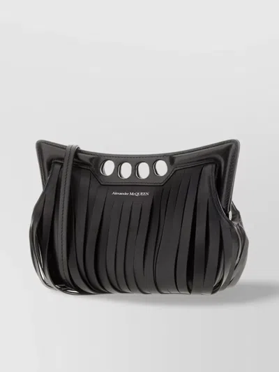 Alexander Mcqueen Leather Crossbody Bag Fringe Detailing