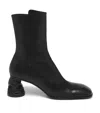 Alexander Mcqueen Crush 70 Leather Ankle Boots In Black