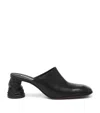 Alexander Mcqueen Leather Mules Crush In Black