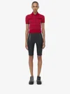 Alexander Mcqueen Striped Wool Blend Short Sleeve Top In Black Burgundy