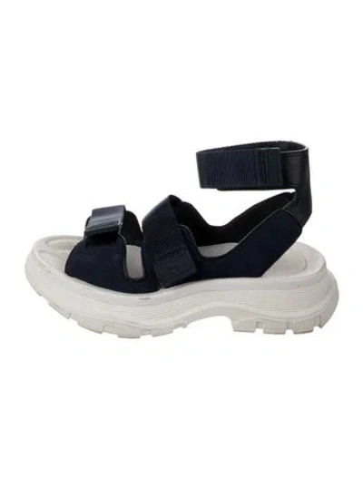 Pre-owned Alexander Mcqueen Leather Espadrilles In Blue