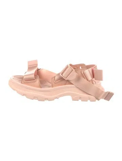 Pre-owned Alexander Mcqueen Leather Espadrilles In Pink