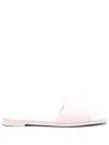 Alexander Mcqueen Leather Flat Sandals In Sand