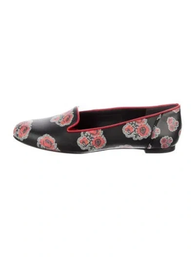 Pre-owned Alexander Mcqueen Leather Floral Print Loafers In Multi