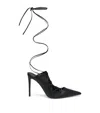 Alexander Mcqueen Leather Ghillie Heeled Sandals 105 In Black