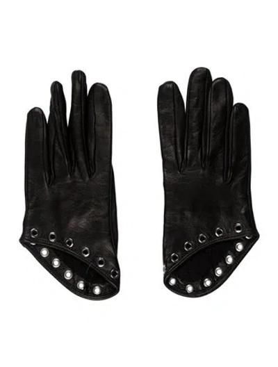 Pre-owned Alexander Mcqueen Leather Gloves In Black