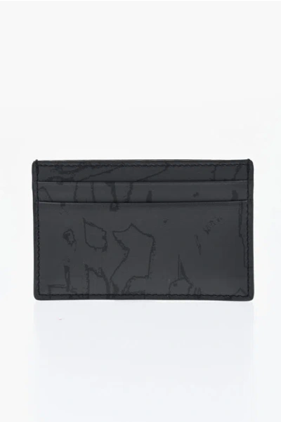 Alexander Mcqueen Leather Graffiti Card Holder In Black