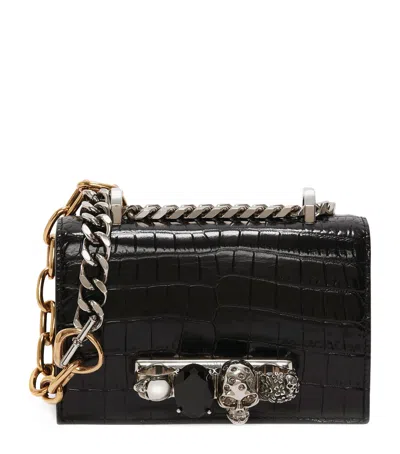 ALEXANDER MCQUEEN LEATHER GRAFFITI MINI JEWELLED SATCHEL