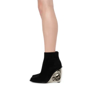 Alexander Mcqueen Leather Half Boot In Black