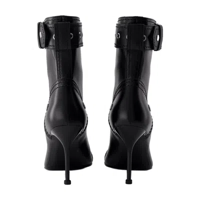 Alexander Mcqueen Leather High-heeled Ankle Boot In Black