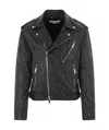 Alexander Mcqueen Grained Lamb Leather Biker Jacket In Black