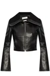 Alexander Mcqueen Folded-collar Leather Jacket In Black