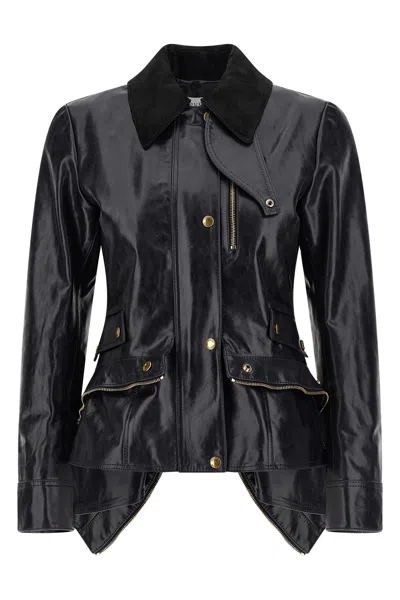 Alexander Mcqueen Mcqueen Kickback Leather Jacket In Black