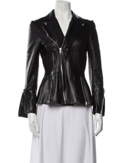 Pre-owned Alexander Mcqueen Leather Jacket In Black