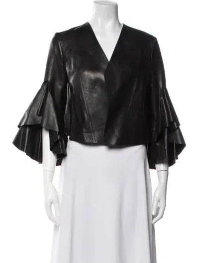 Pre-owned Alexander Mcqueen Leather Jacket In Black
