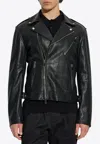 Alexander Mcqueen Piercing Leather Jacket In Black