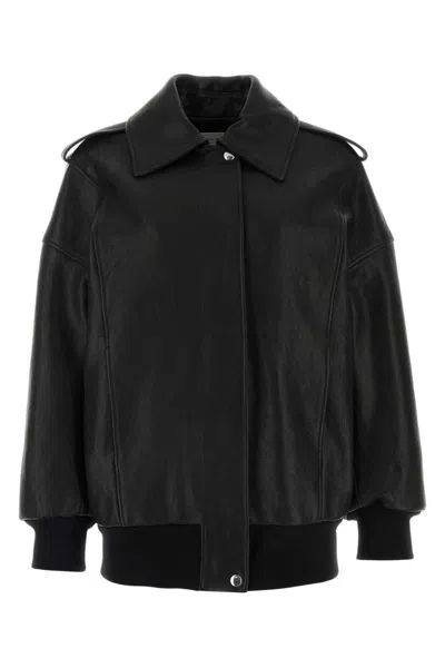 Alexander Mcqueen Oversized Aviator Bomber Jacket In Black